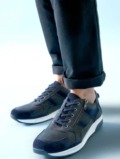 Homme Pédiconfort Sneakers avec zip et lacets