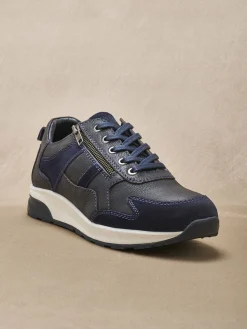 Homme Pédiconfort Sneakers avec zip et lacets