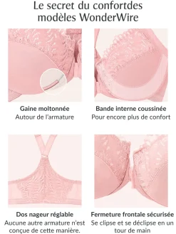 Glamorise Soutien-gorge agrafé devant Wonderwire