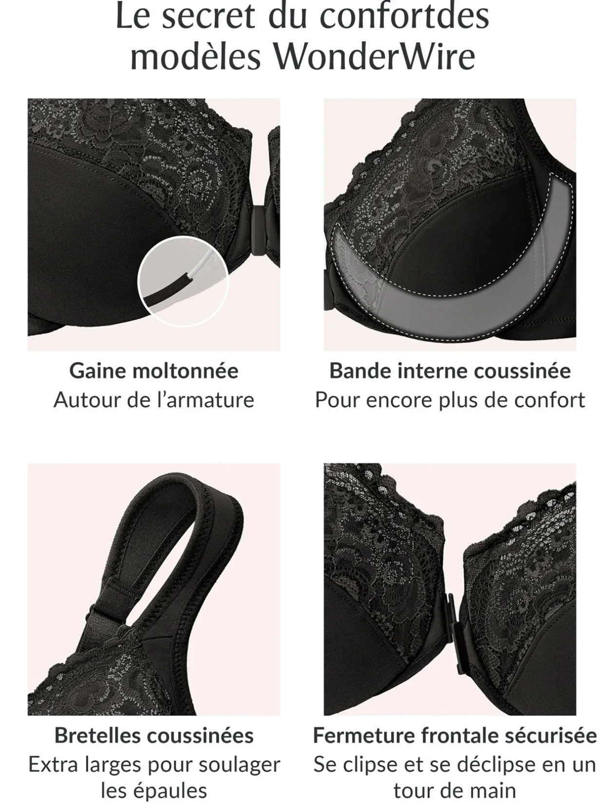 Glamorise Soutien-gorge Elegance, agrafage devant