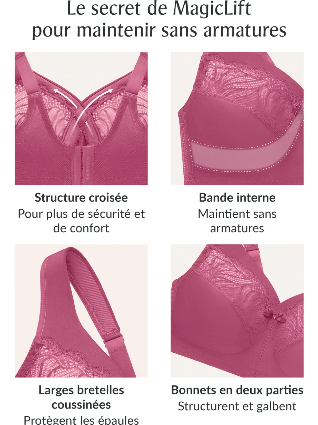 Glamorise Soutien-gorge Magic Lift sans armatures