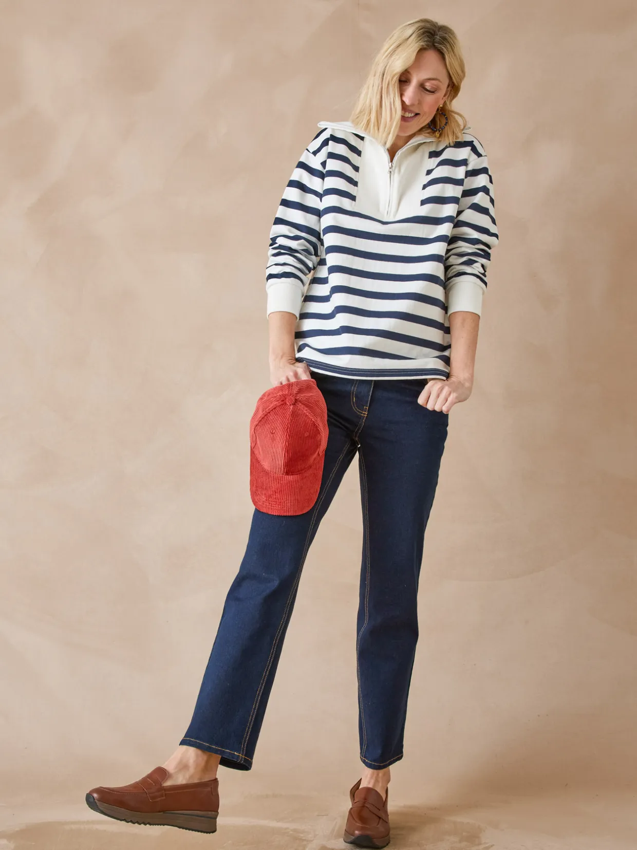 Femme Daxon Sweat-shirt col camionneur zippé