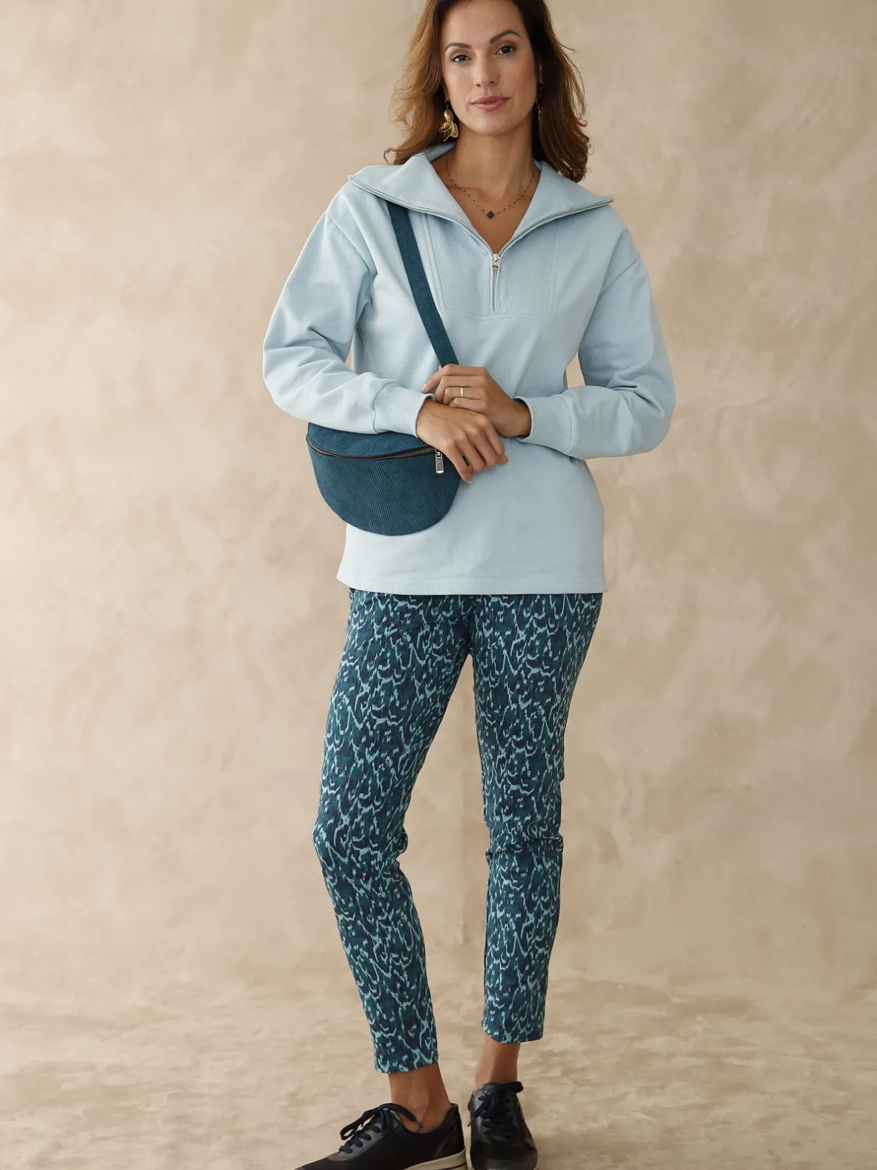 Femme Daxon Sweat-shirt col camionneur zippé