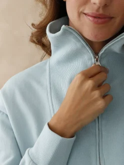 Femme Daxon Sweat-shirt col camionneur zippé