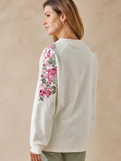 Femme Daxon Sweat-shirt fantaisie manches brodées