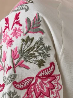 Femme Daxon Sweat-shirt fantaisie manches brodées