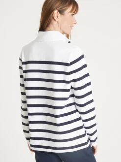 Femme Daxon Sweat-shirt rayé col montant