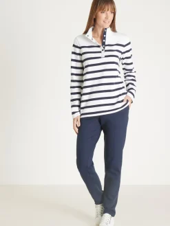Femme Daxon Sweat-shirt rayé col montant