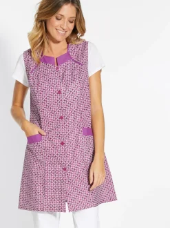 Femme Daxon Tablier 3/4 sans manches tout boutonné