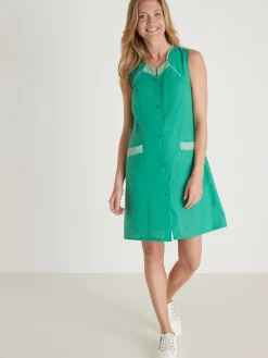 Femme Daxon Tablier 3/4 sans manches tout boutonné