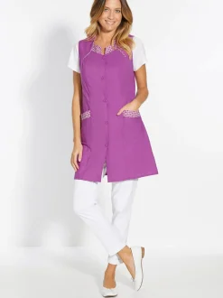 Femme Daxon Tablier 3/4 sans manches tout boutonné