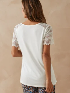 Femme Daxon Tee-shirt avec dentelle