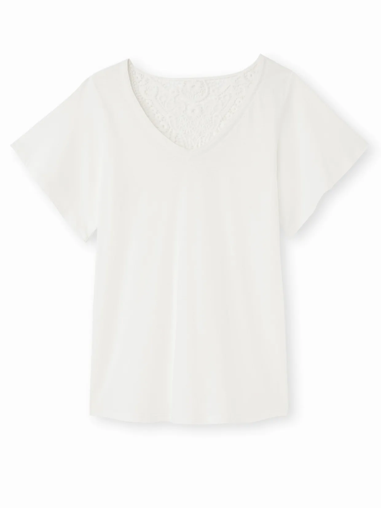 Femme Daxon Tee-shirt avec dentelle au dos