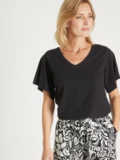 Femme Daxon Tee-shirt avec dentelle au dos