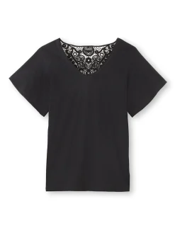 Femme Daxon Tee-shirt avec dentelle au dos