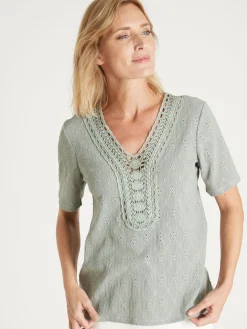 Femme Daxon Tee-shirt avec macramé