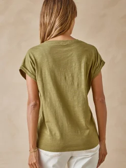 Femme Daxon Tee-shirt brodé encolure tunisienne