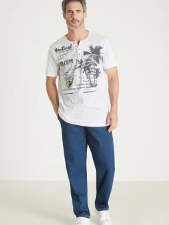 Homme Daxon Tee-shirt chiné motif nautique