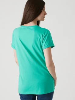 Femme Daxon Tee-shirt coton à broderies ajourées