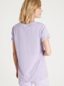 Femme Daxon Tee-shirt coton à broderies ajourées