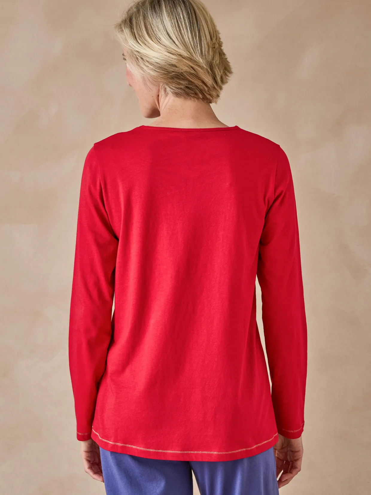 Daxon Tee-shirt de pyjama en jersey pur coton