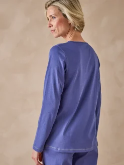 Daxon Tee-shirt de pyjama en jersey pur coton