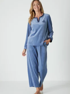 Daxon Tee-shirt de pyjama maille velours