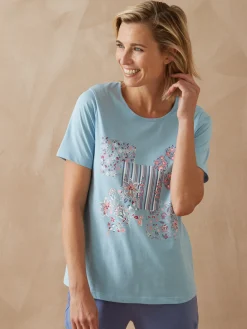 Daxon Tee-shirt de pyjama manches courtes