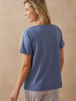 Daxon Tee-shirt de pyjama manches courtes