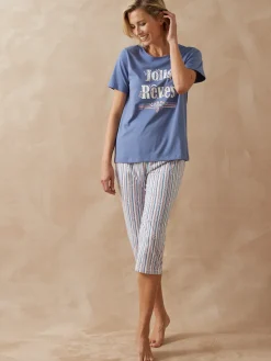 Daxon Tee-shirt de pyjama manches courtes