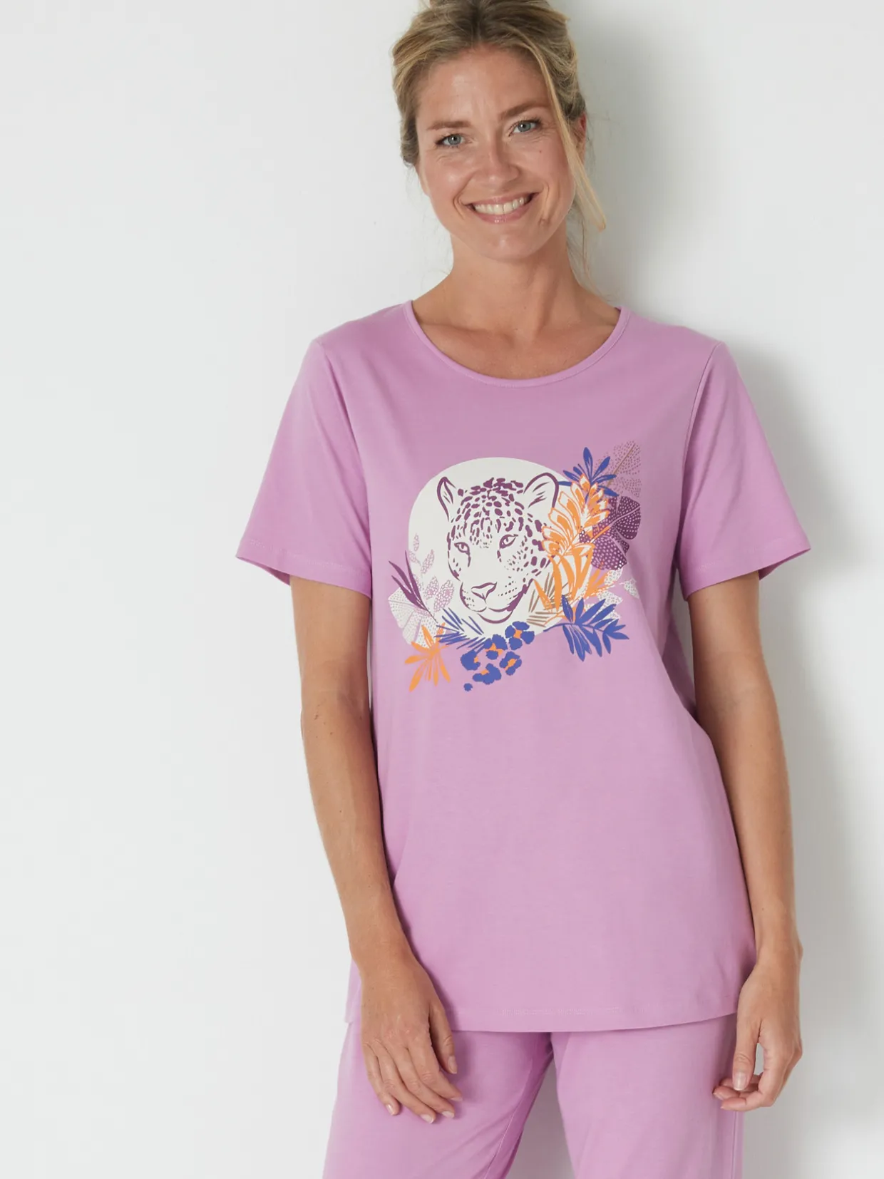 Daxon Tee-shirt de pyjama manches courtes