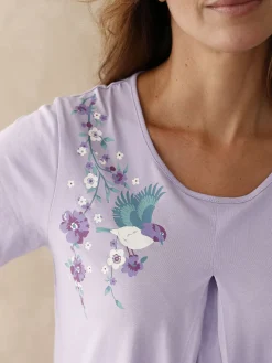 Daxon Tee-shirt de pyjama pur coton