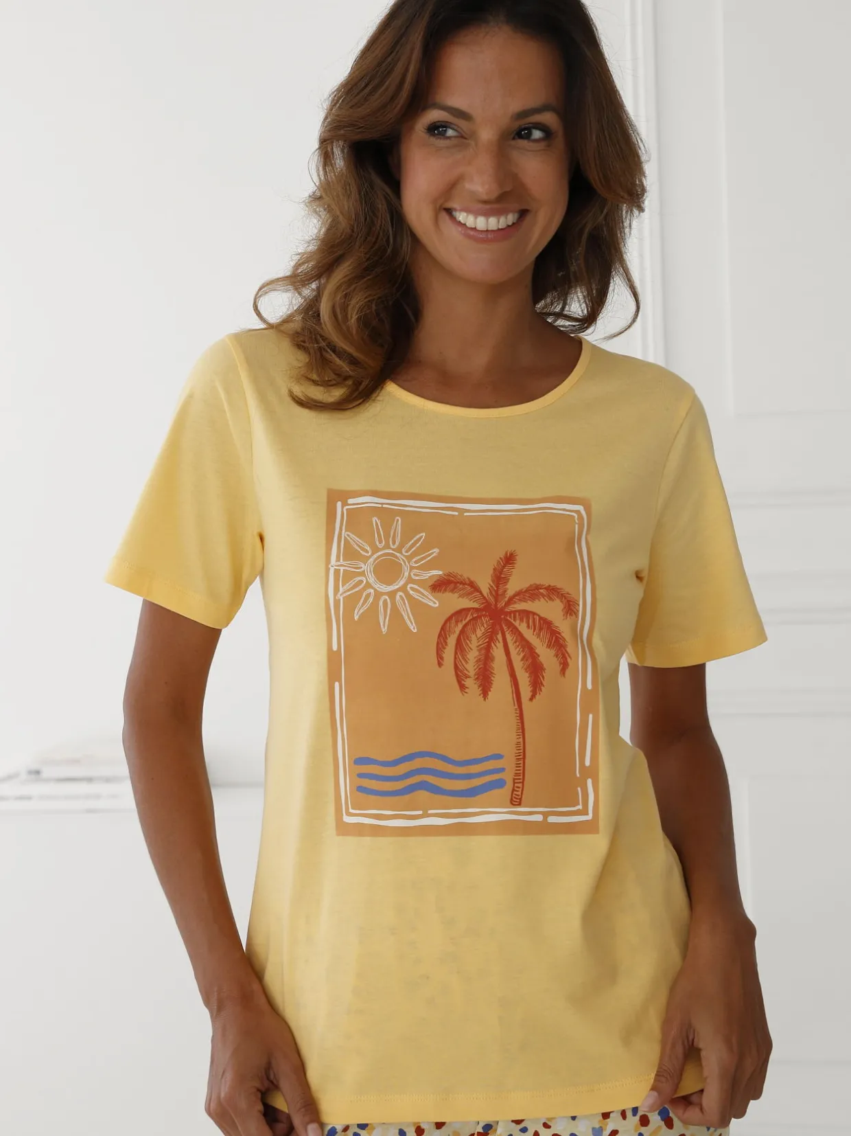 Daxon Tee-shirt de pyjama pur coton