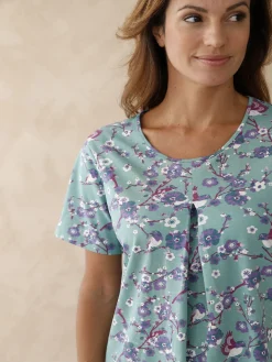 Daxon Tee-shirt de pyjama pur coton