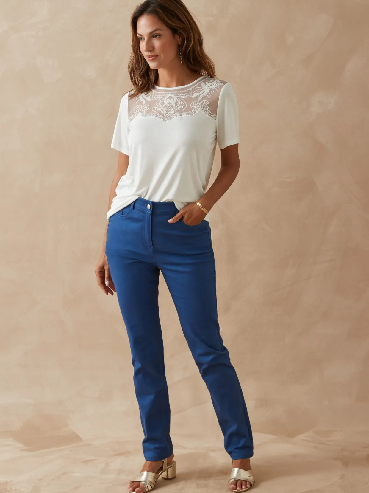 Femme Daxon Tee-shirt empiècement dentelle