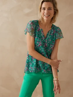 Femme Daxon Tee-shirt en maille dentelle