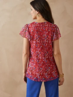 Femme Daxon Tee-shirt en maille dentelle