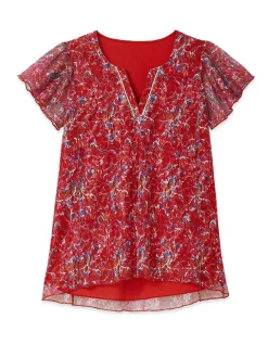 Femme Daxon Tee-shirt en maille dentelle