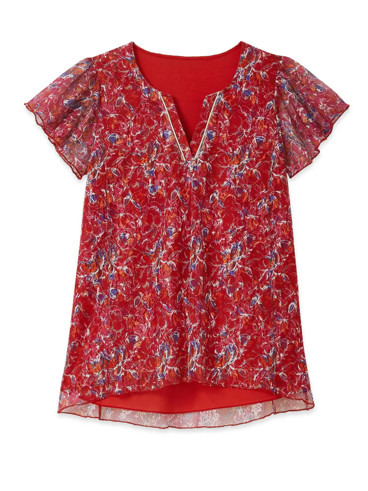 Femme Daxon Tee-shirt en maille dentelle