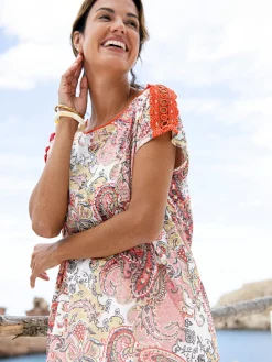 Femme Daxon Tee-shirt en maille dévorée