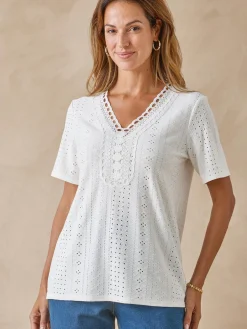 Femme Daxon Tee-shirt en maille fantaisie.