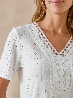 Femme Daxon Tee-shirt en maille fantaisie.