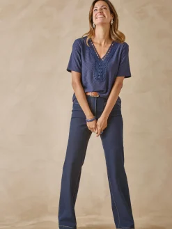 Femme Daxon Tee-shirt en maille fantaisie.