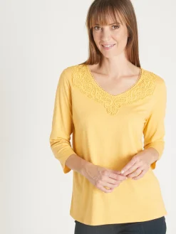 Femme Daxon Tee-shirt en maille flammée