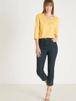 Femme Daxon Tee-shirt en maille flammée