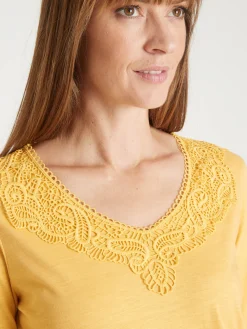 Femme Daxon Tee-shirt en maille flammée