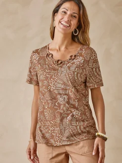 Femme Daxon Tee-shirt encolure fantaisie