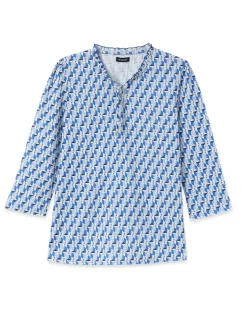 Femme Daxon Tee-shirt maille gaufrée col volanté