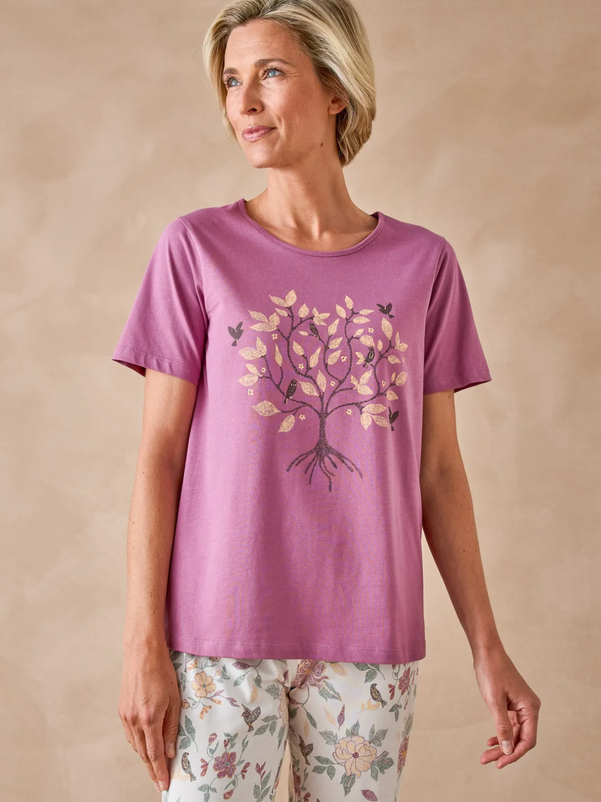 Daxon Tee-shirt manches courtes maille coton