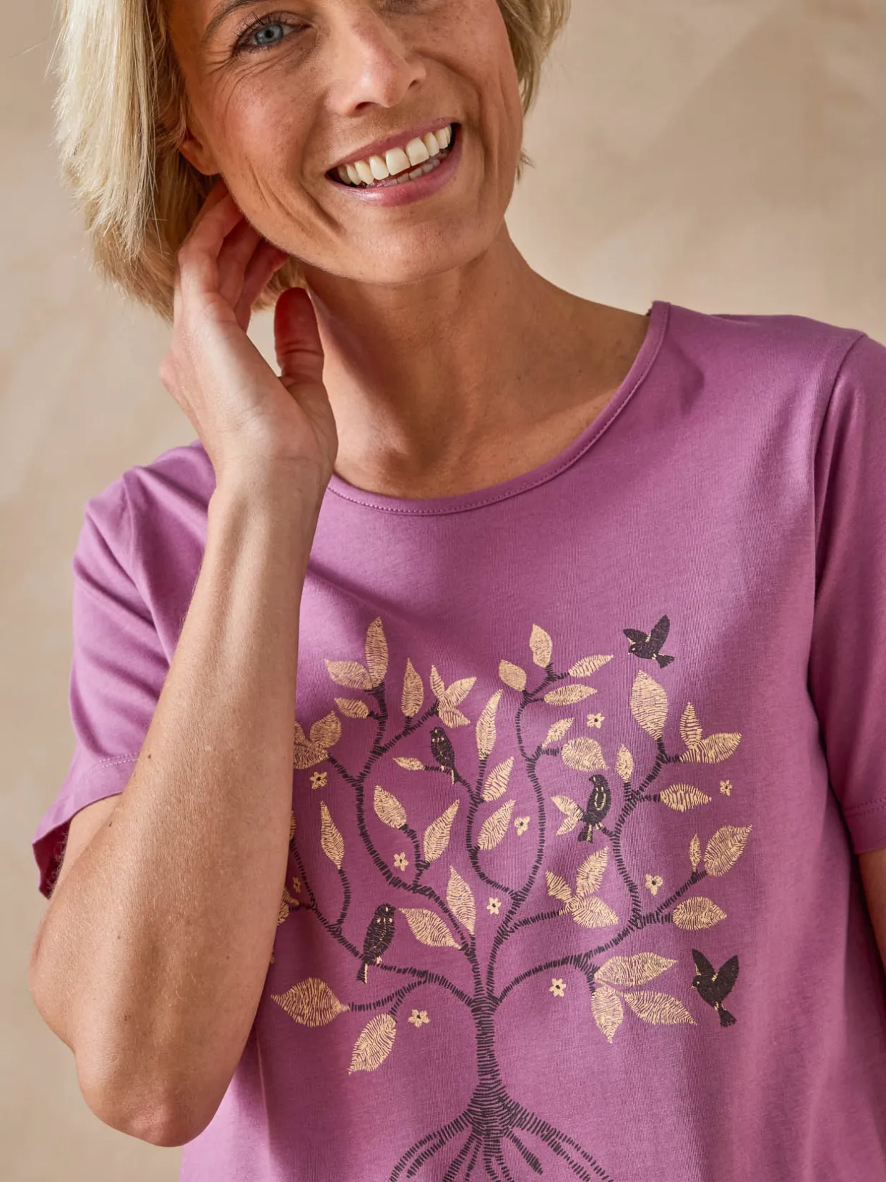 Daxon Tee-shirt manches courtes maille coton